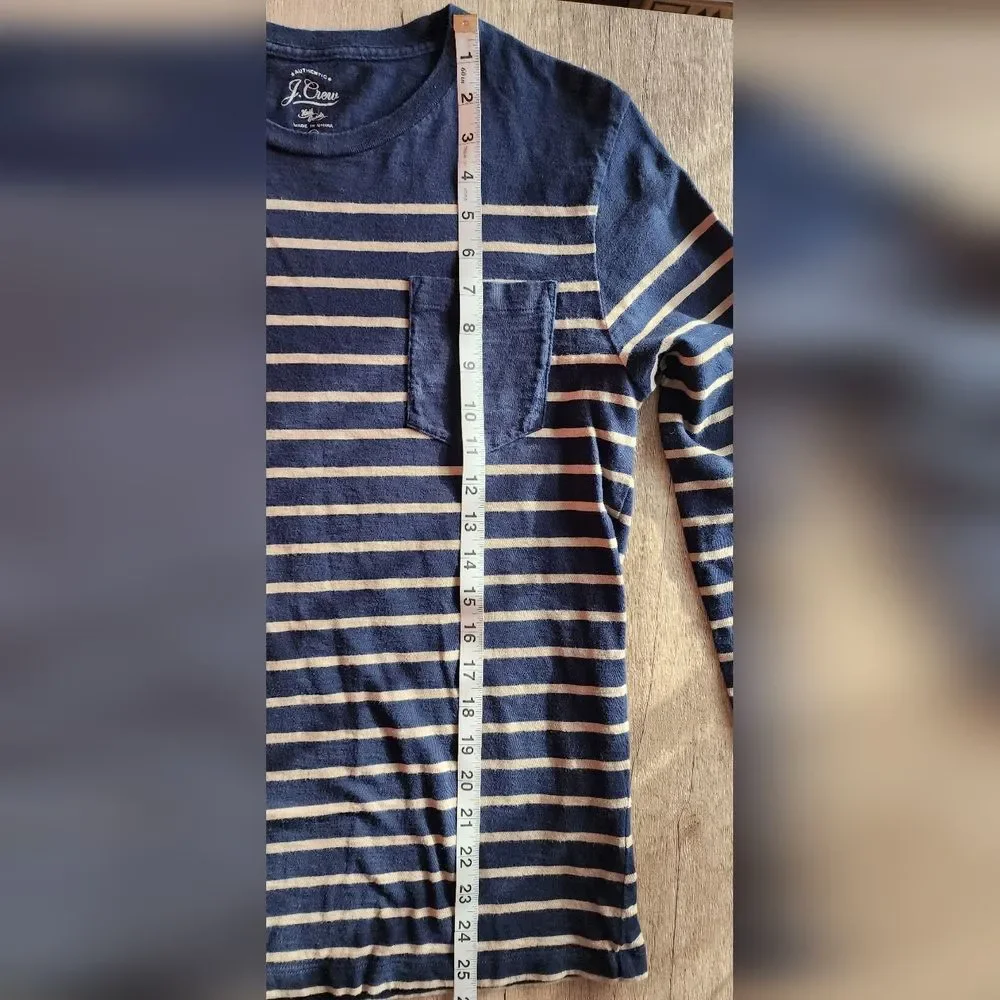 J.Crew Knit Goods Striped Creneck Pocket T-shirt‎ Women's Small Nautical